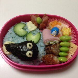 簡単キャラ弁☆おたまじゃくしのお弁当♪